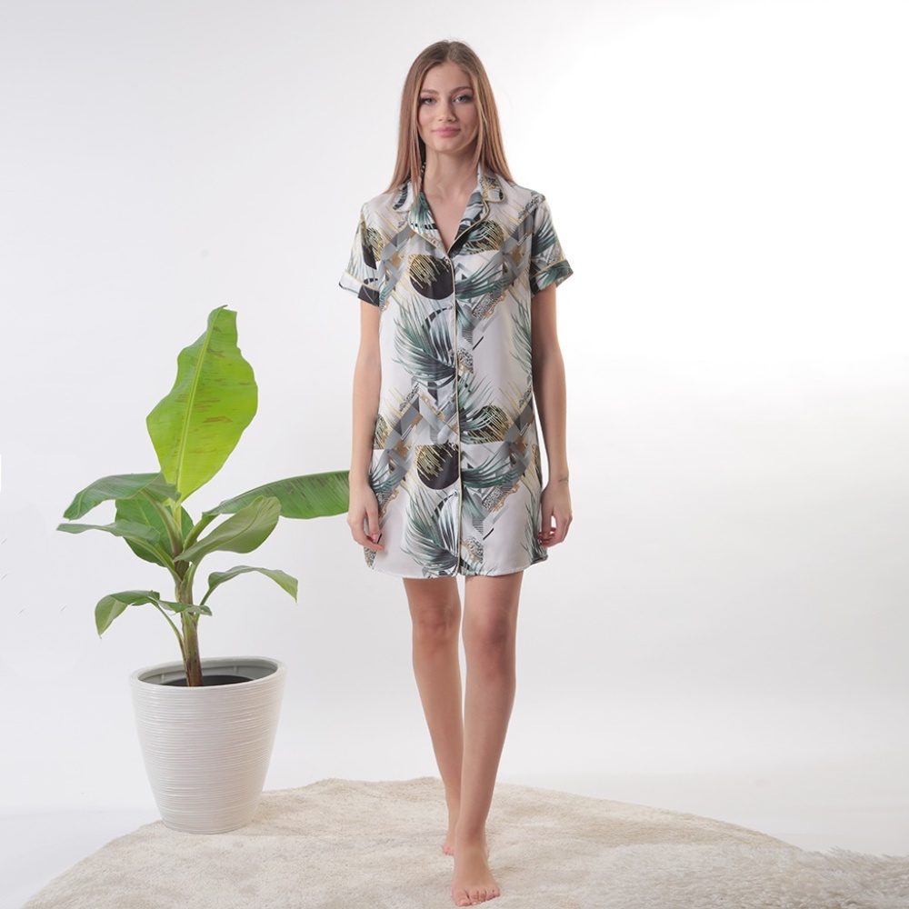 NWT Silky Sateen luxury nightshirt, nightgown dress, short sleeve nightgown